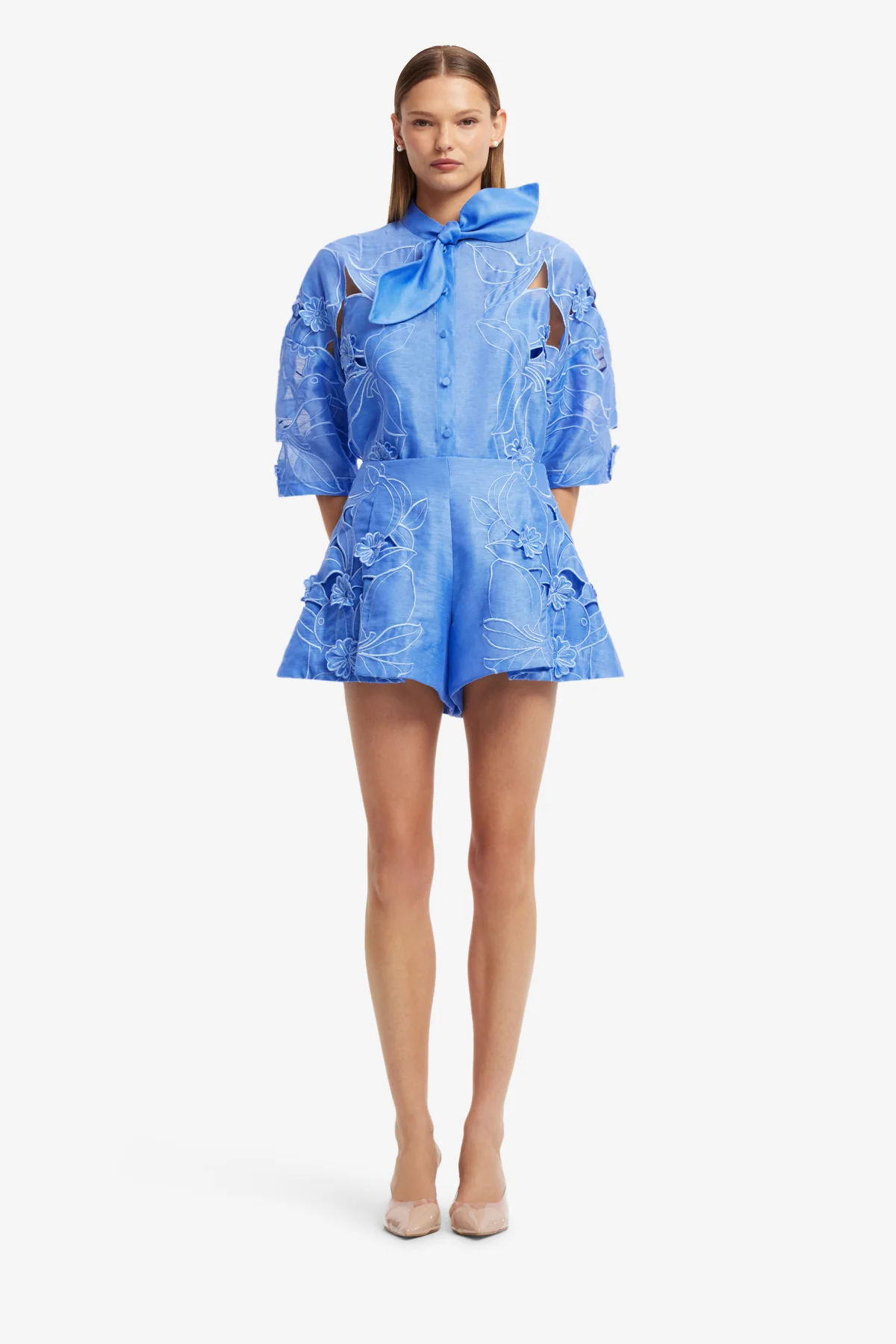Abby Appliqué Shorts - Azure - Image 2
