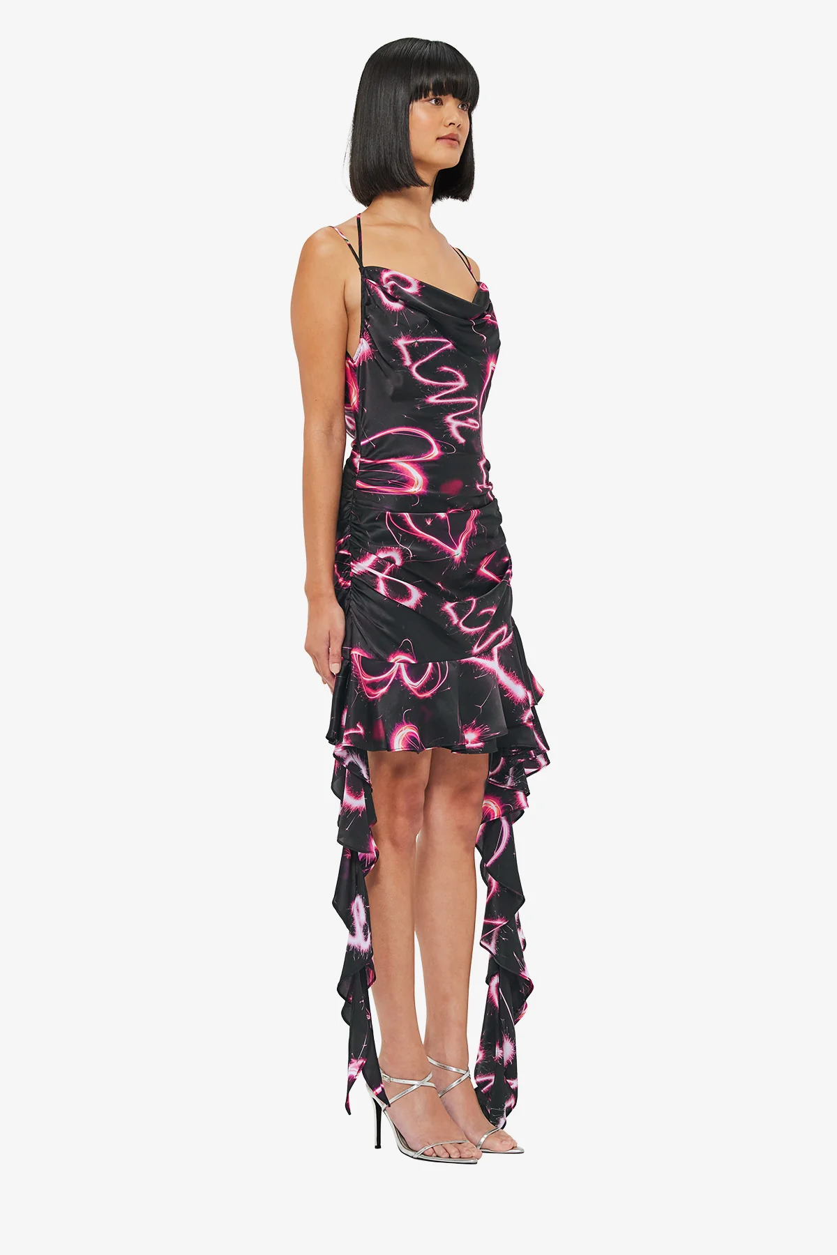 Alba Mini Dress - Neon Heart Print - Image 4