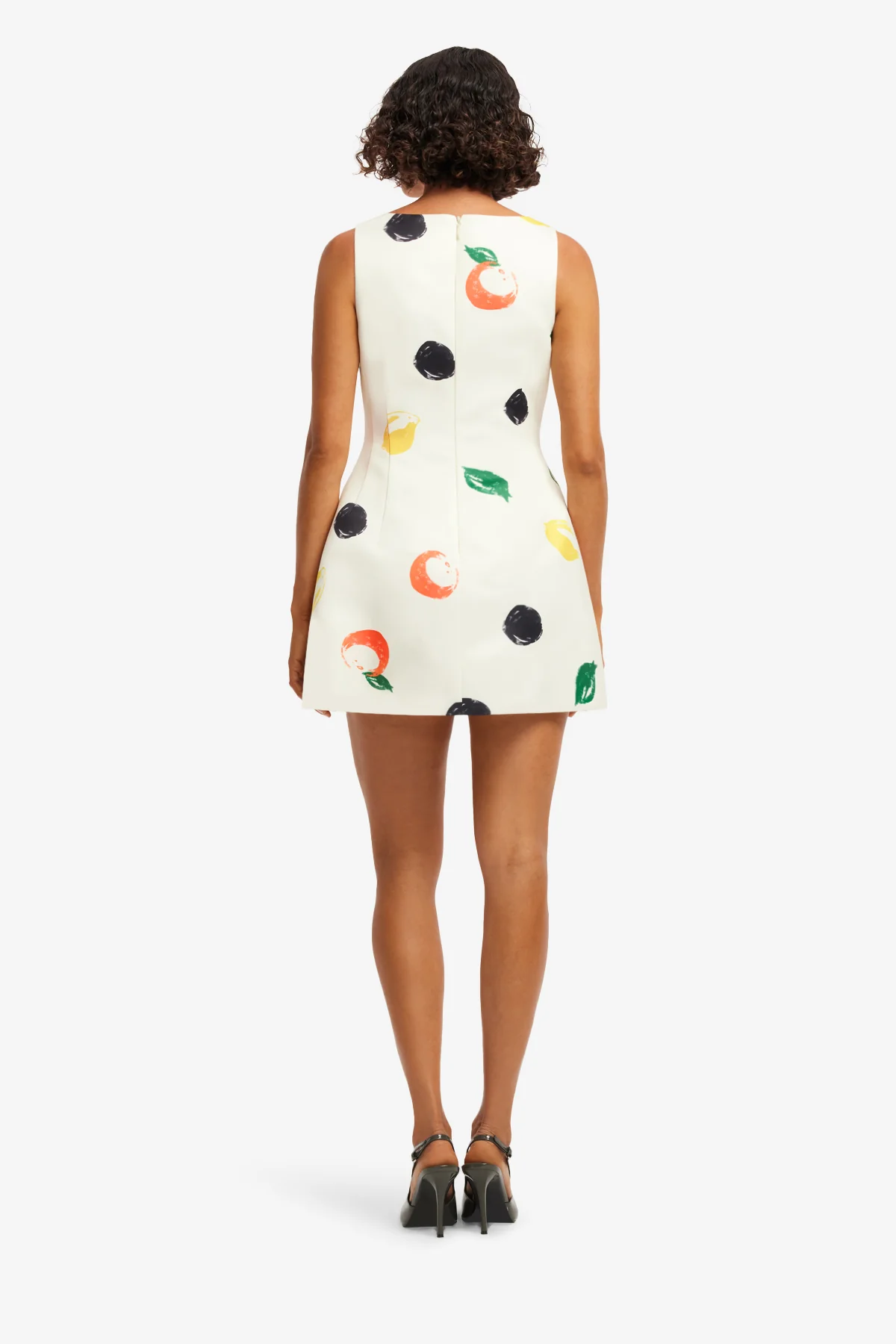 Ali Embellished Boat Neck Mini Dress - Citrus Spots - Image 5
