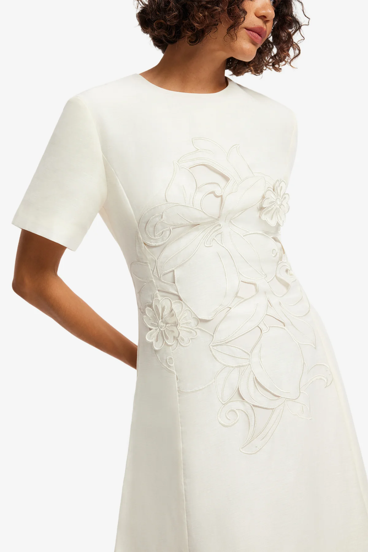 Alice Appliqué Short Sleeve Maxi Dress - Snow - Image 6