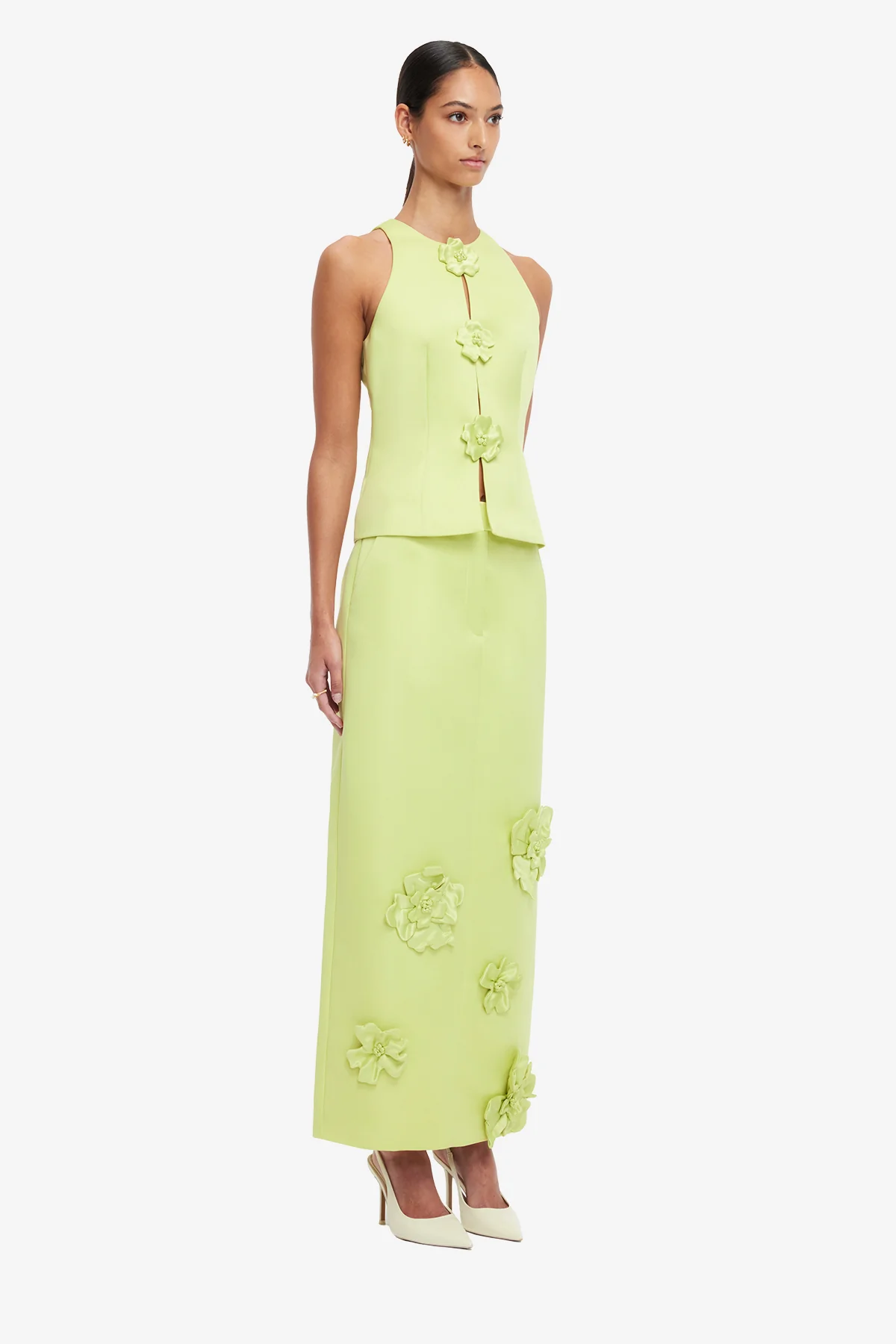 Amelia Petal Top - Chartreuse - Image 4