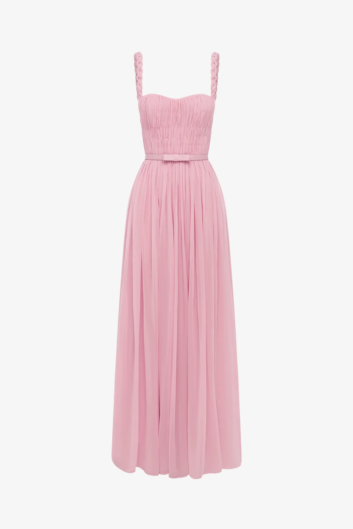 Angelina Ruffled Floor Length Dress - Pastel Pink