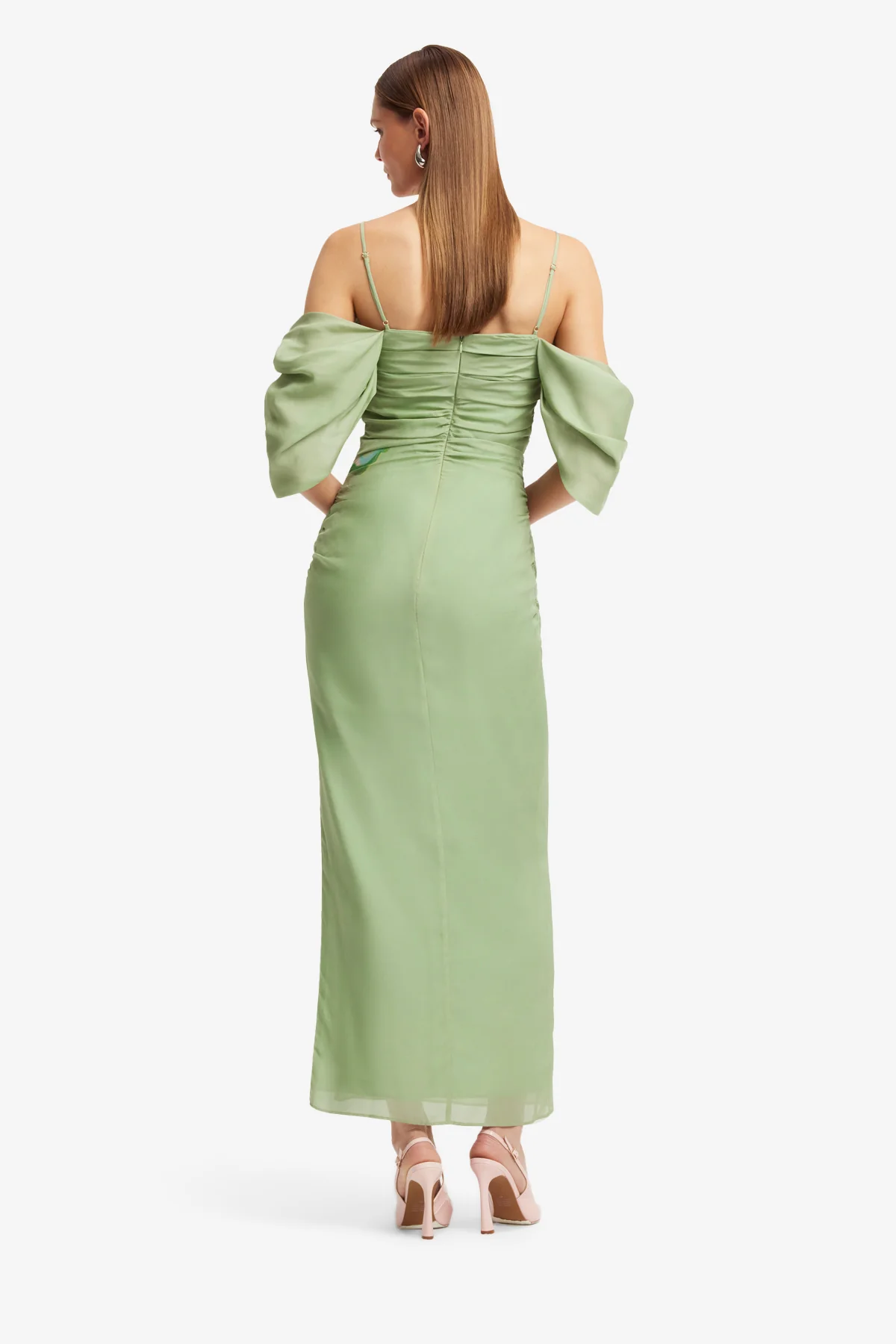 Angeline Maxi Dress - Tulip Print in Green - Image 5