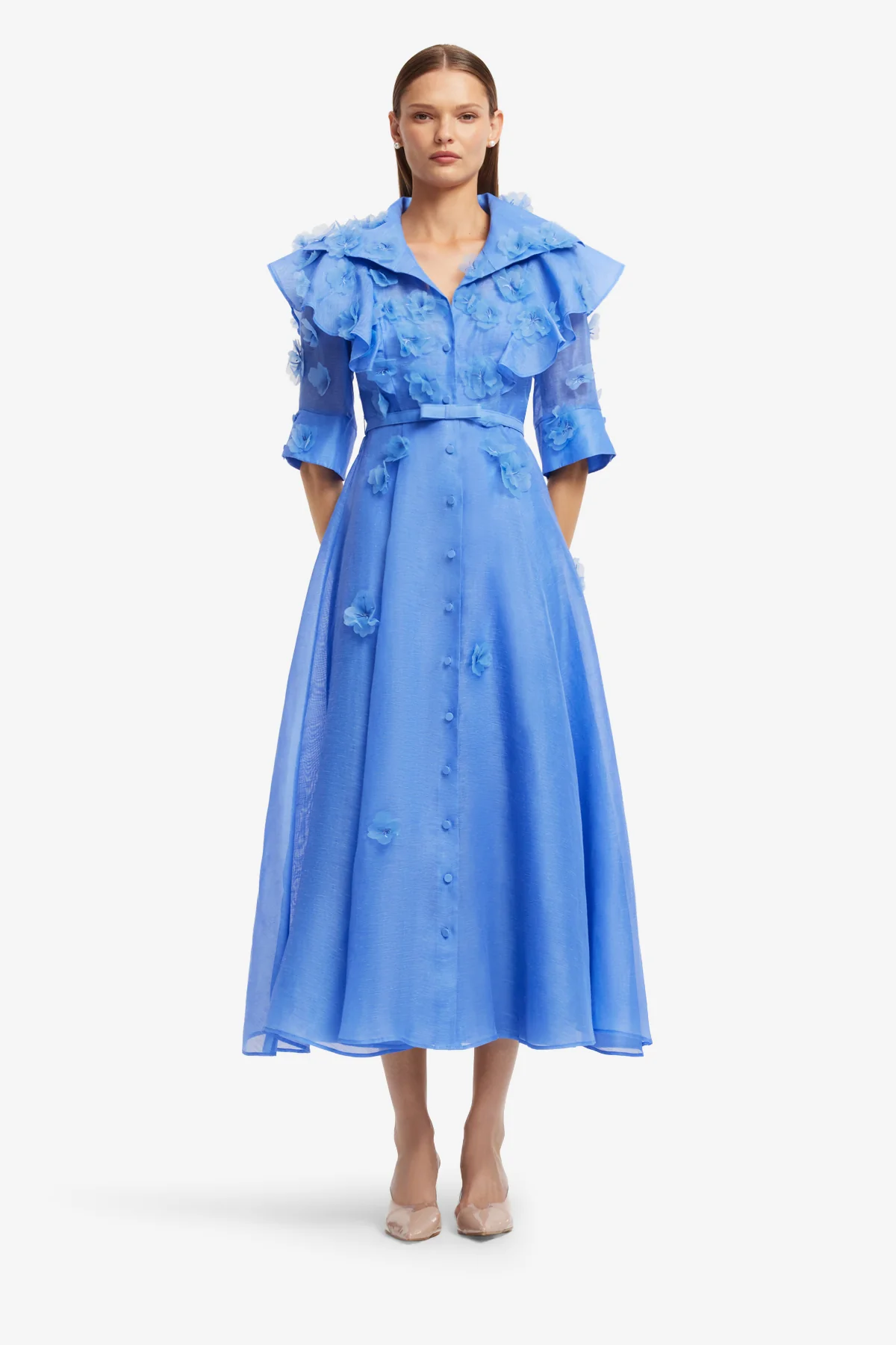 Anya Petal Midi Dress - Azure - Image 2
