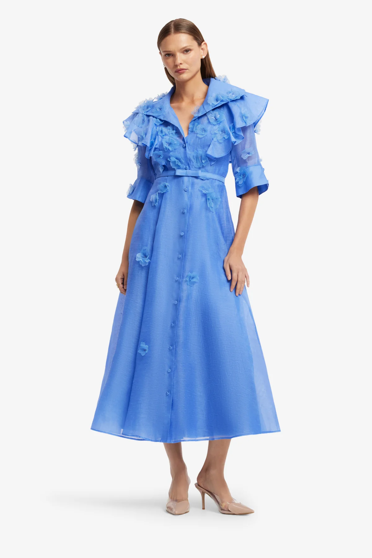 Anya Petal Midi Dress - Azure - Image 3