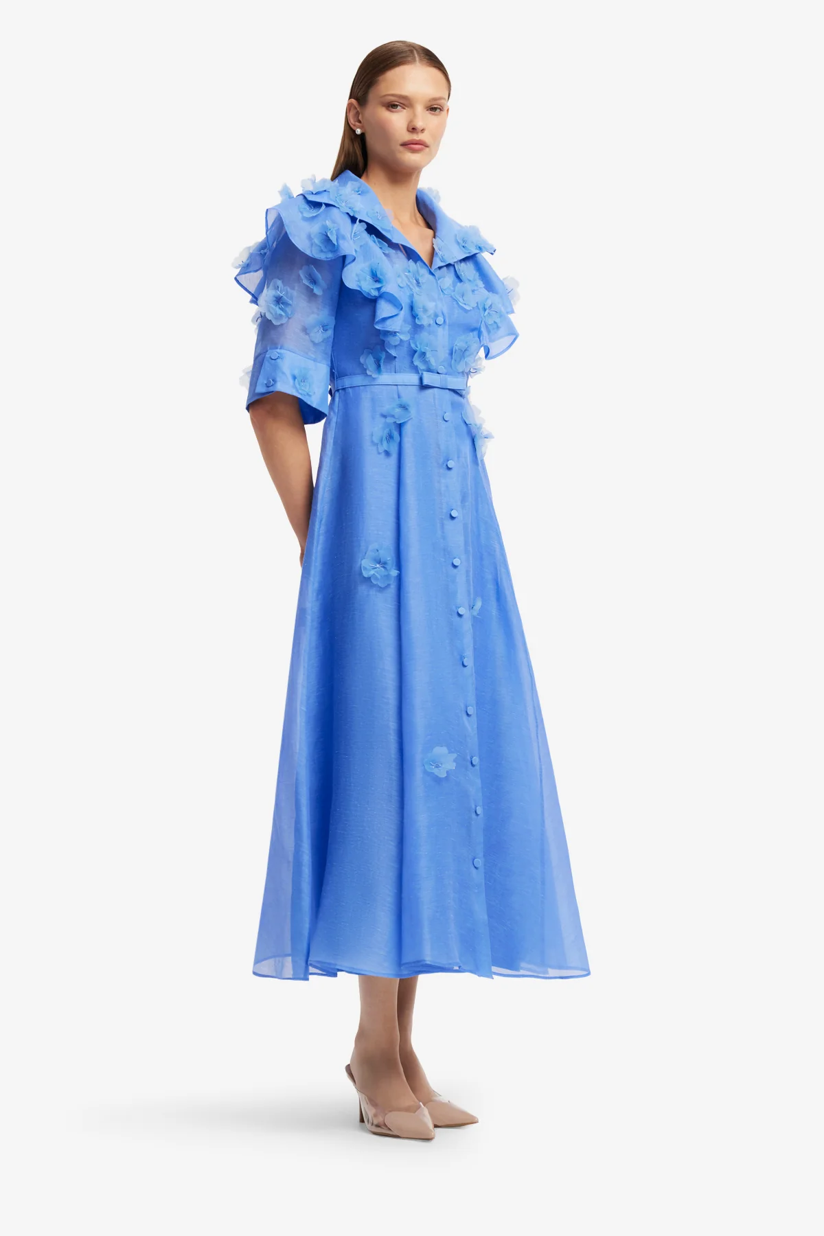 Anya Petal Midi Dress - Azure - Image 4