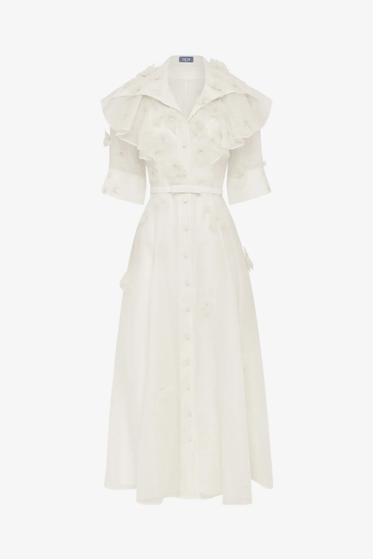 Anya Petal Midi Dress - Snow