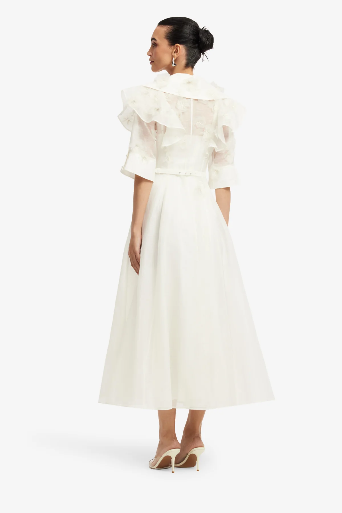 Anya Petal Midi Dress - Snow - Image 5
