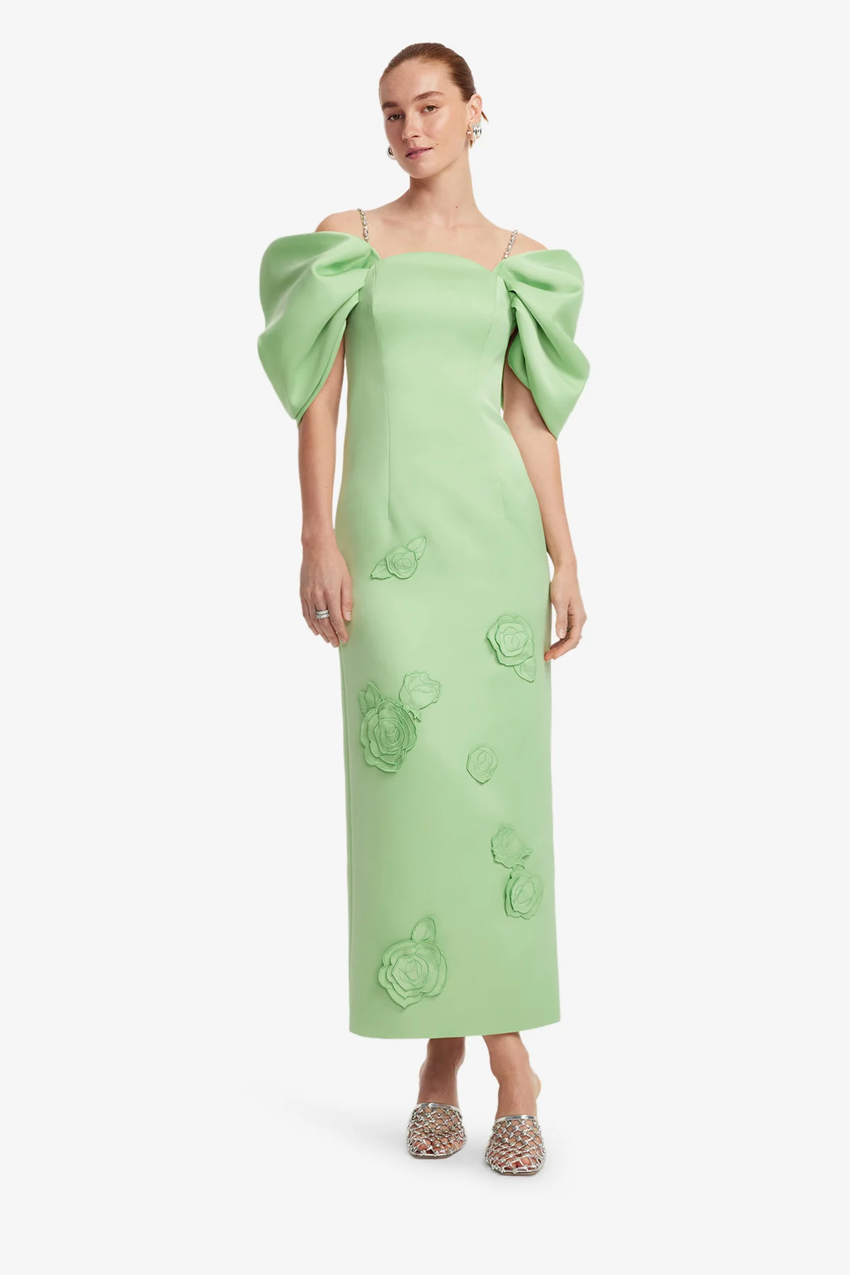 Arabella Appliqué Maxi Dress - Juniper Green - Image 3
