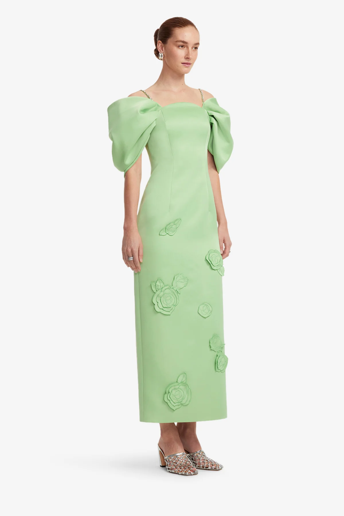 Arabella Appliqué Maxi Dress - Juniper Green - Image 4