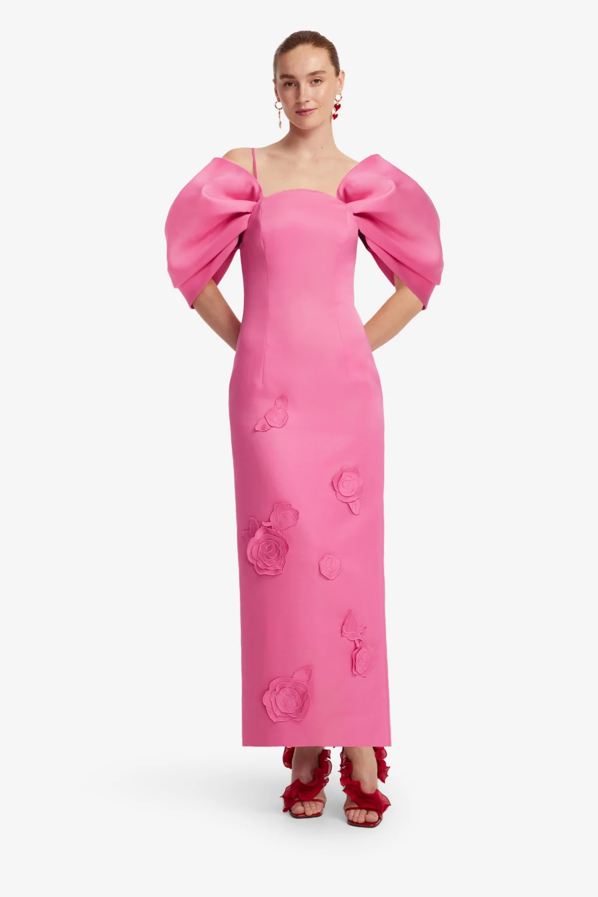 Arabella Appliqué Maxi Dress - Pink - Image 3