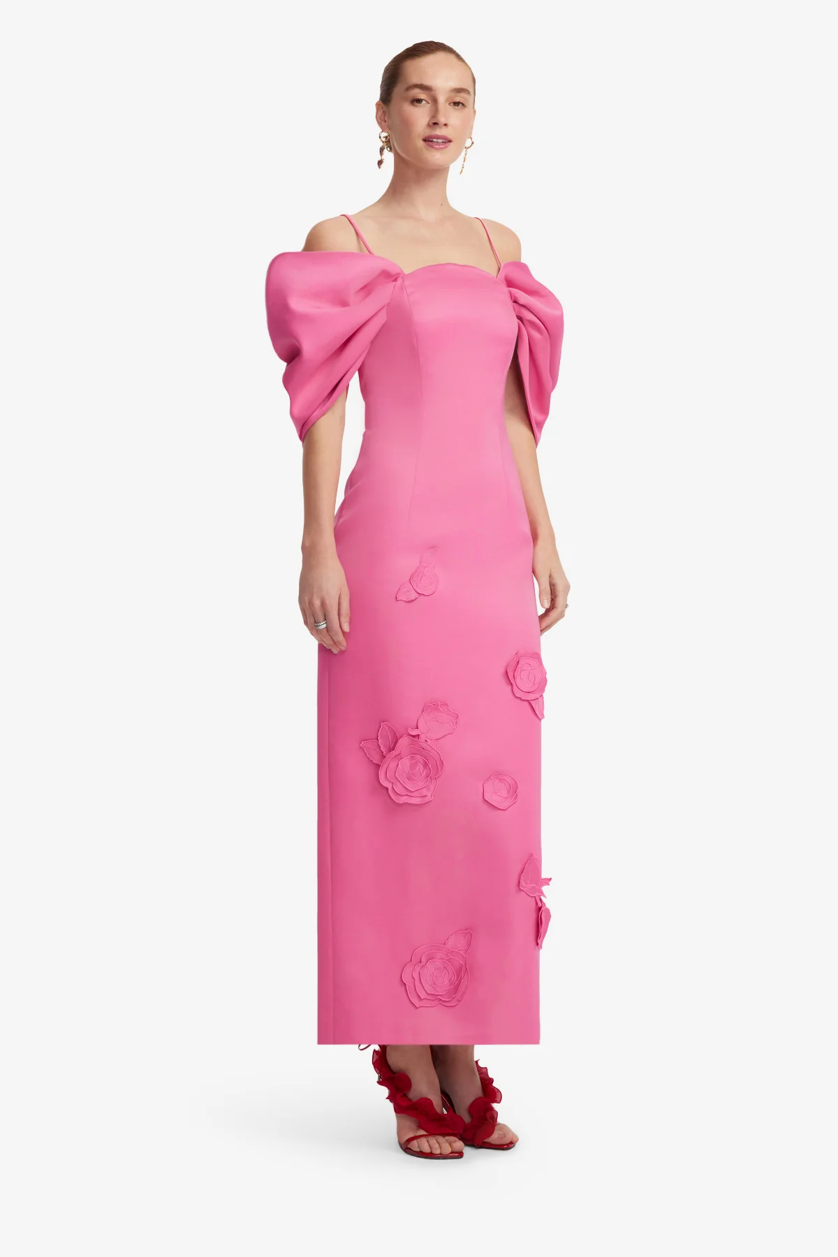 Arabella Appliqué Maxi Dress - Pink - Image 4