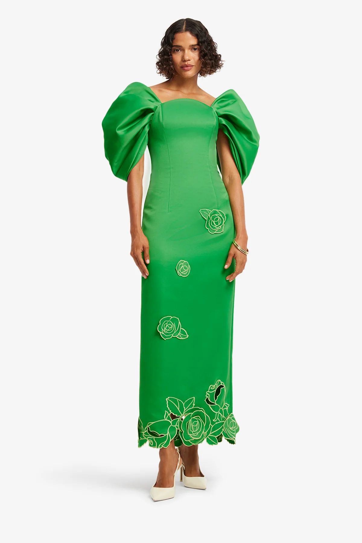 Arabella Appliqué Maxi Dress - Verdant - Image 3
