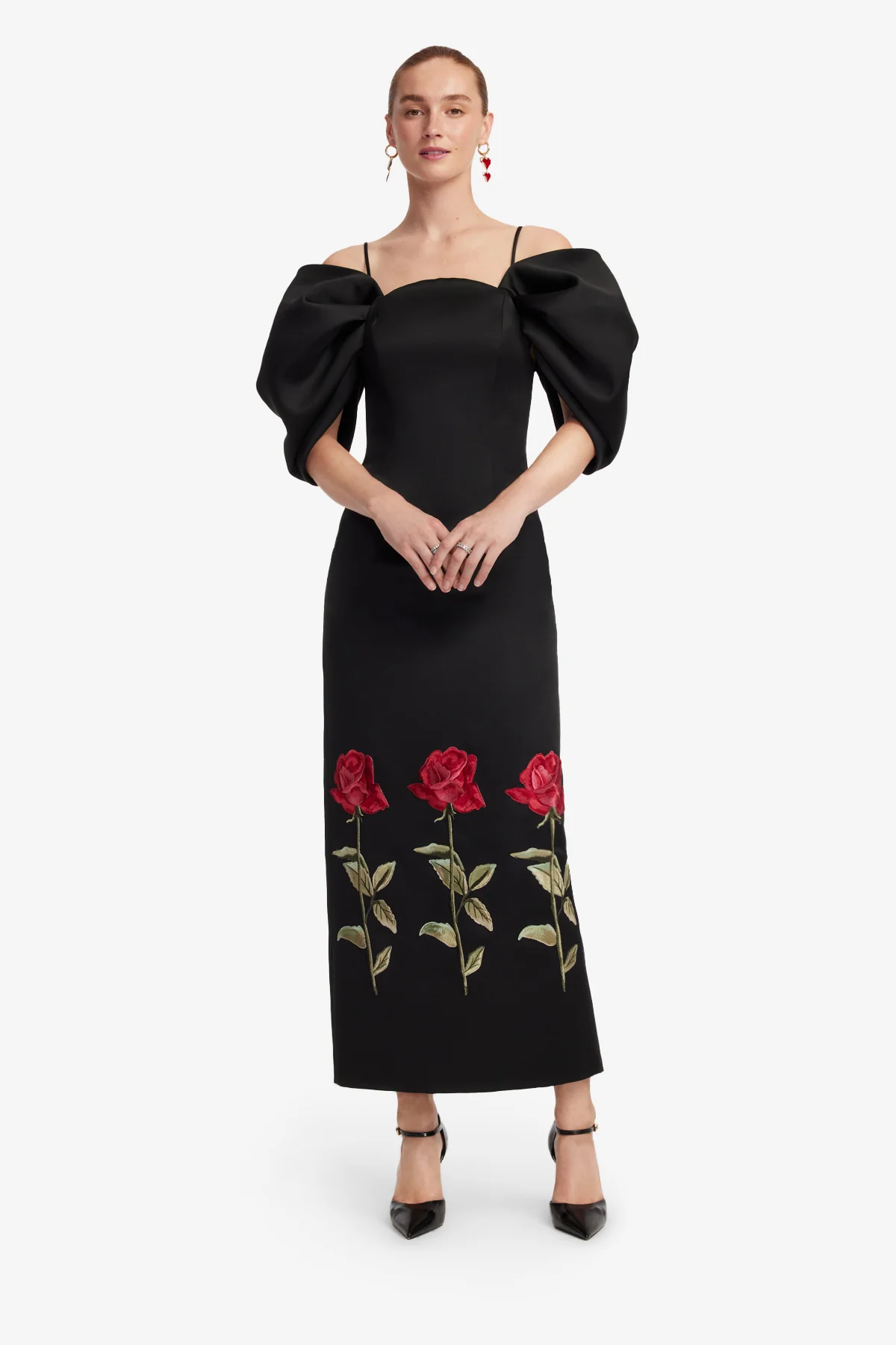 Arabella Embroidered Maxi Dress - Ebony - Image 3