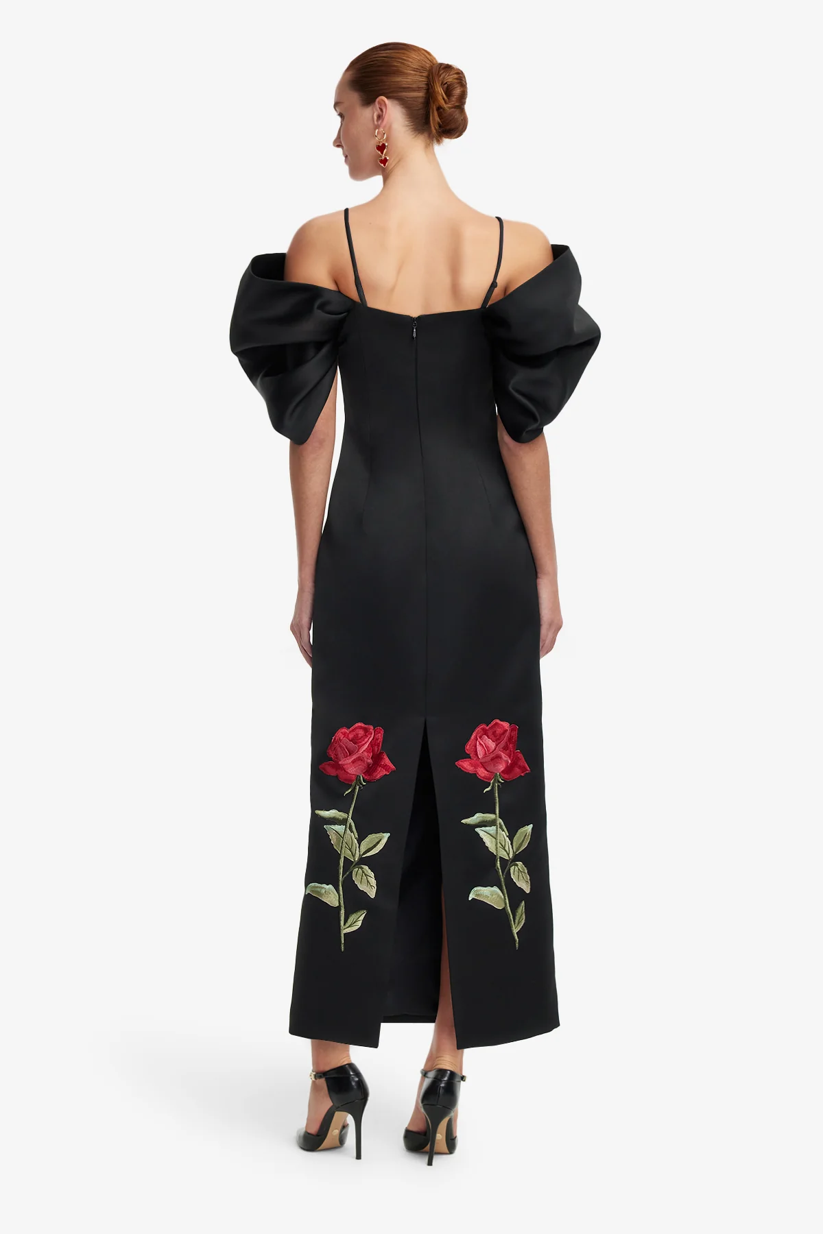 Arabella Embroidered Maxi Dress - Ebony - Image 5
