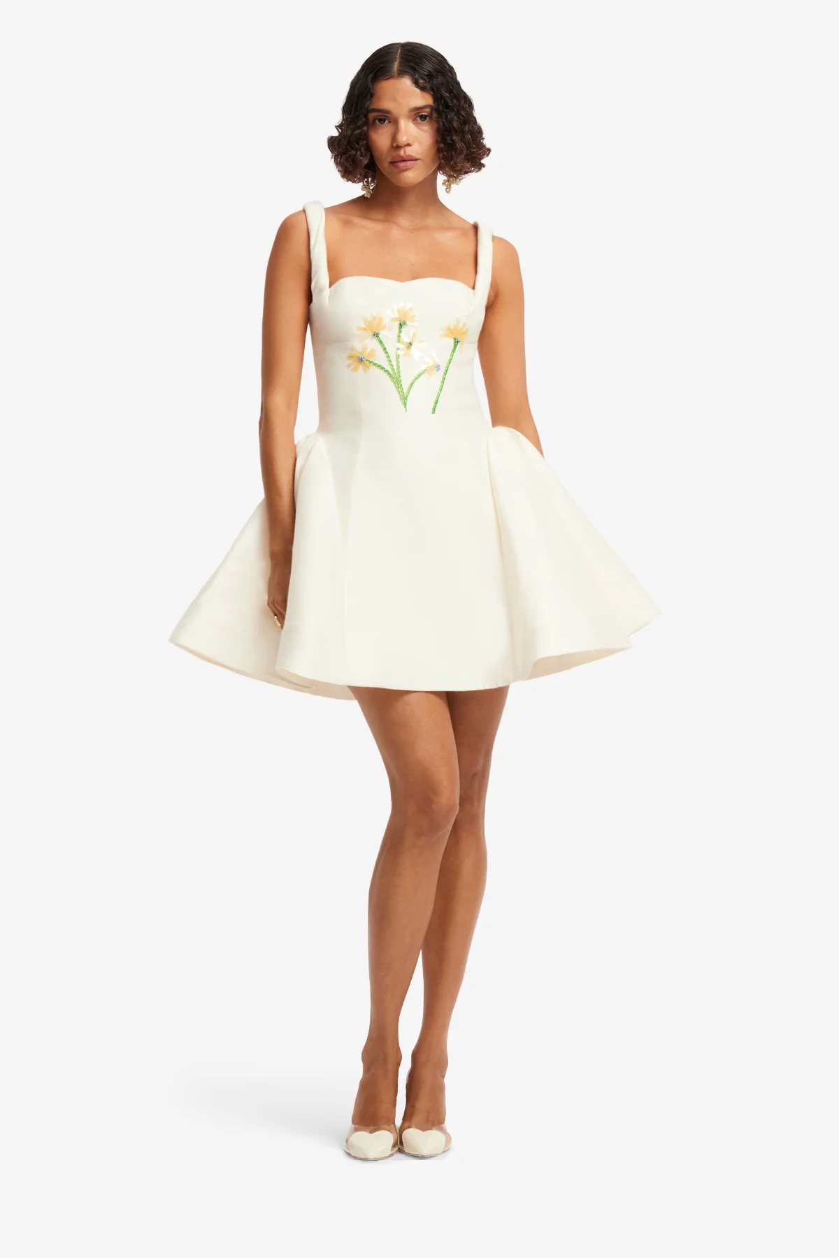 Ariel Embellished Wool Mini Dress - Wildflower - Image 3