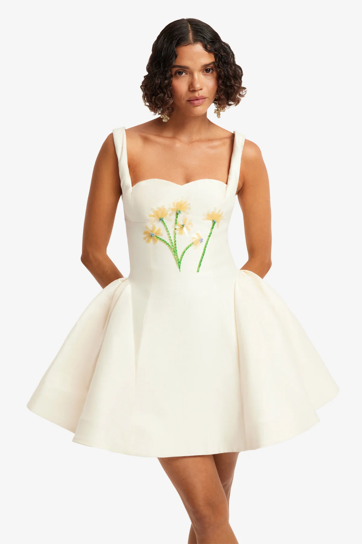 Ariel Embellished Wool Mini Dress - Wildflower - Image 6