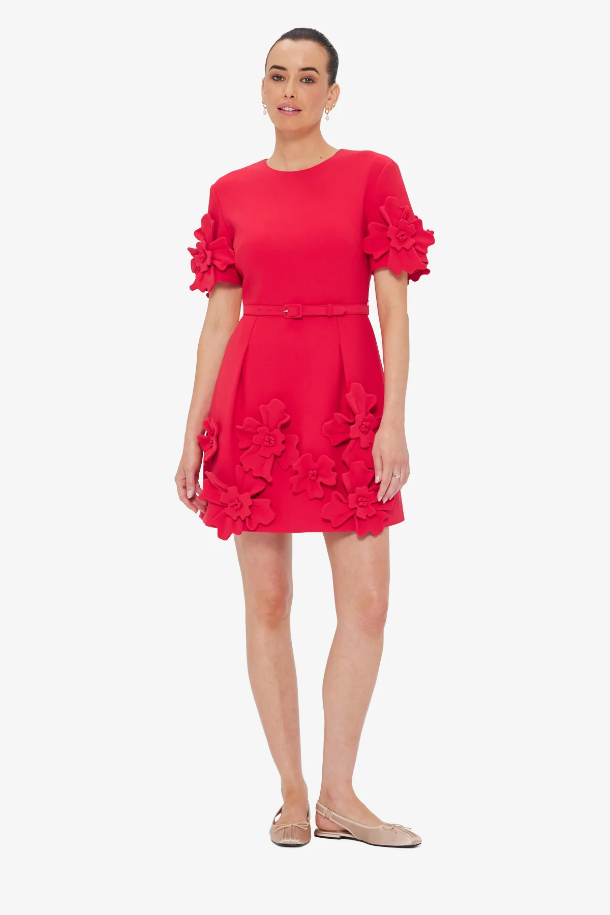 Aurelie Floral Appliqué Mini Dress - Rosa - Image 3