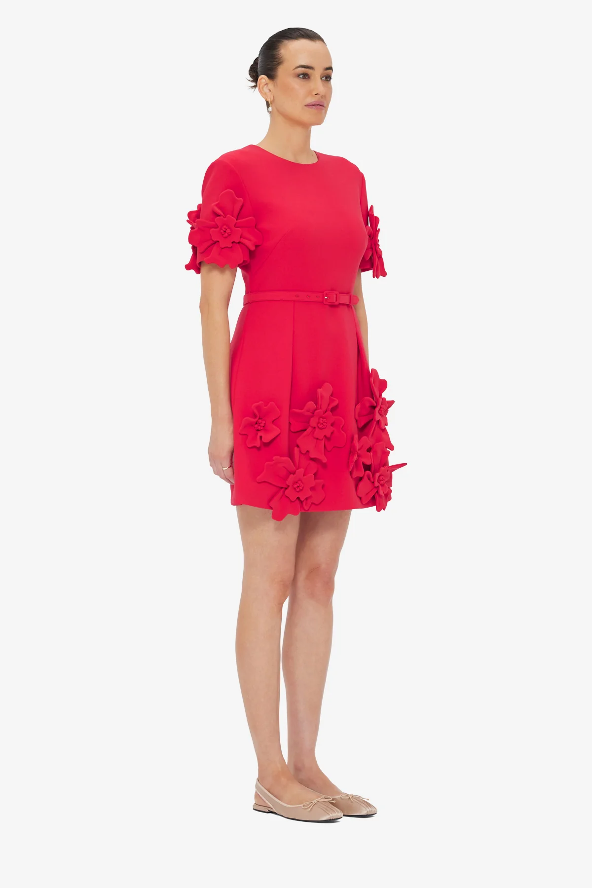 Aurelie Floral Appliqué Mini Dress - Rosa - Image 4