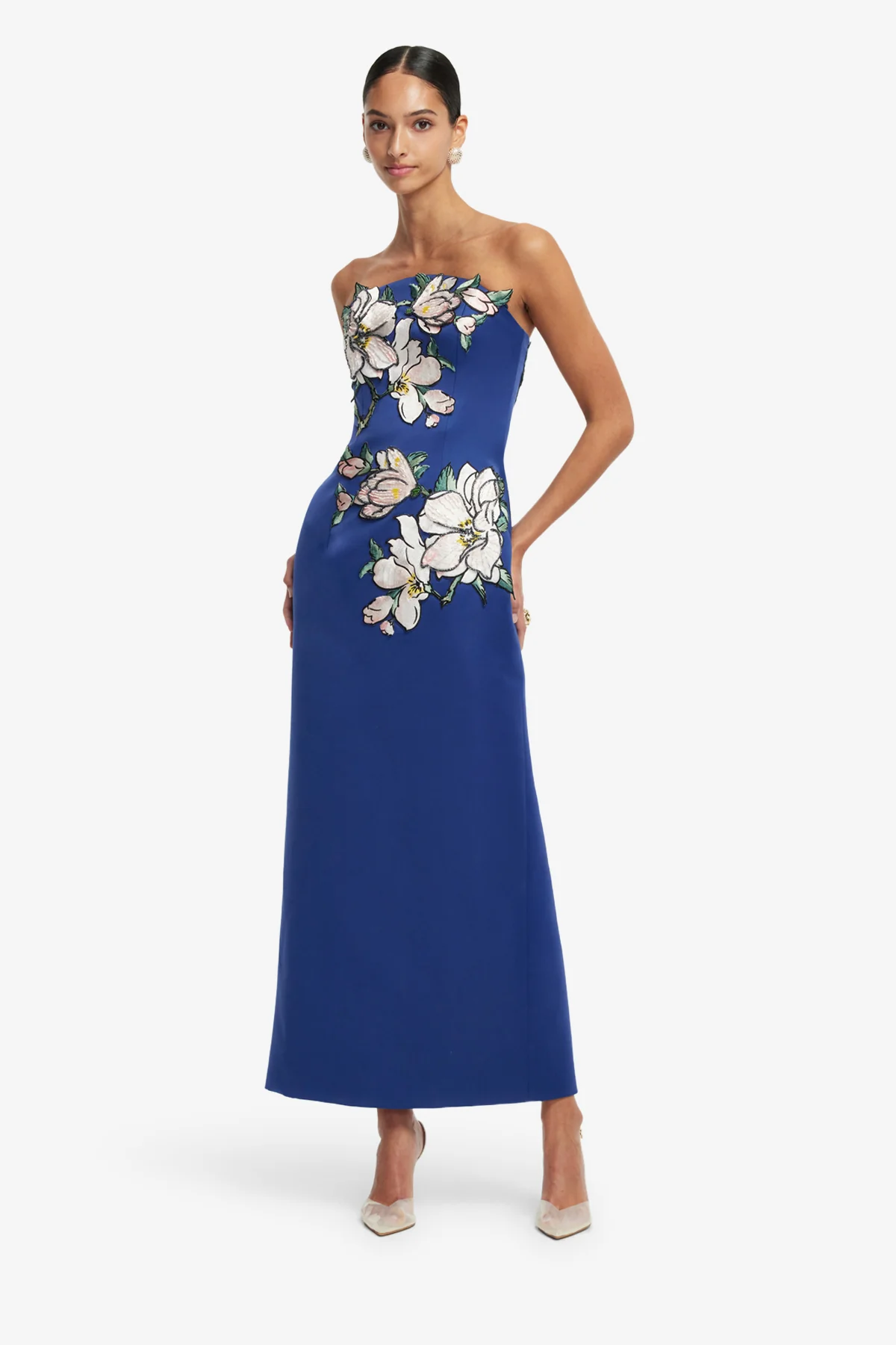 Ava Appliqué Floral Bustier Maxi Dress - Midnight - Image 5