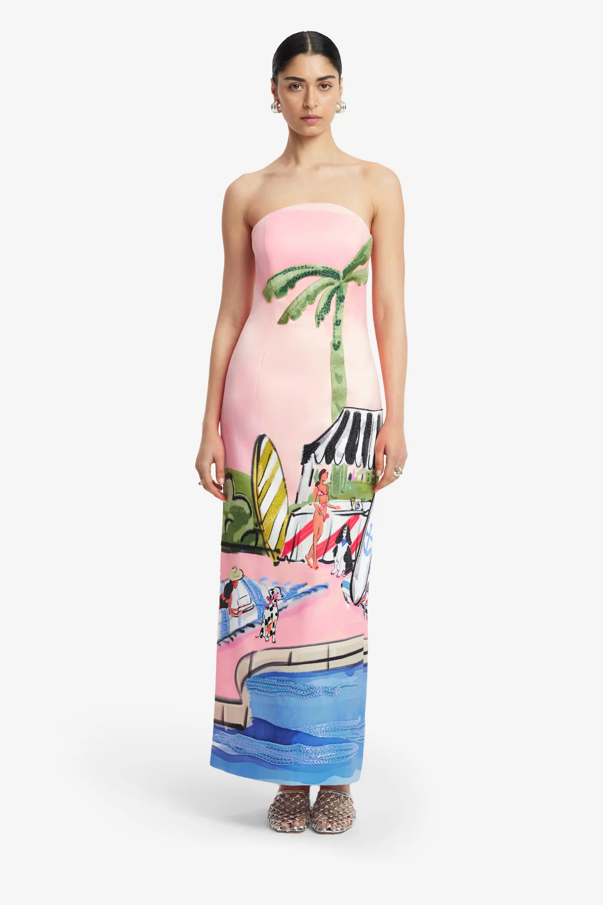 Ava Bustier Maxi Dress - Riviera Print - Image 3