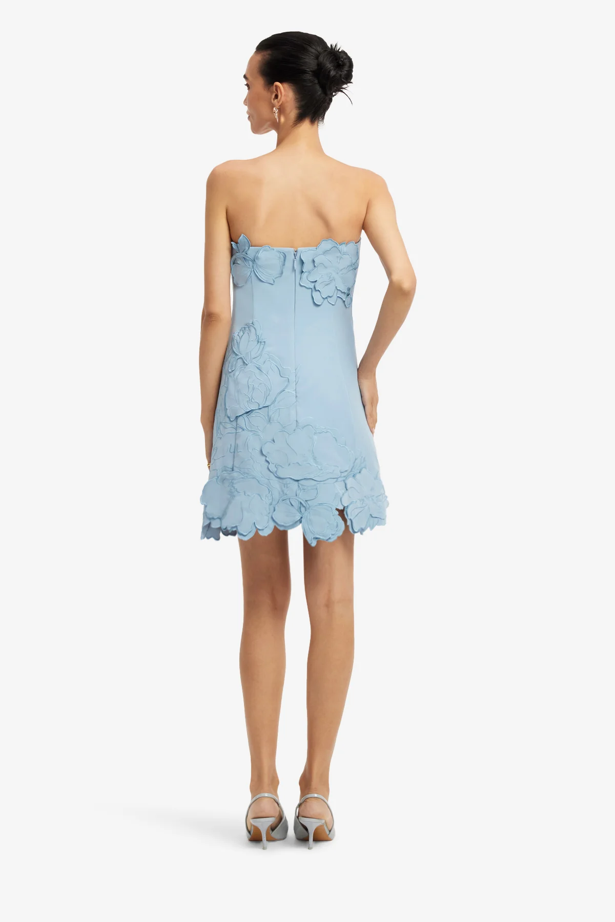 Ayla Appliqué Bustier Mini Dress - Baby Blue - Image 5
