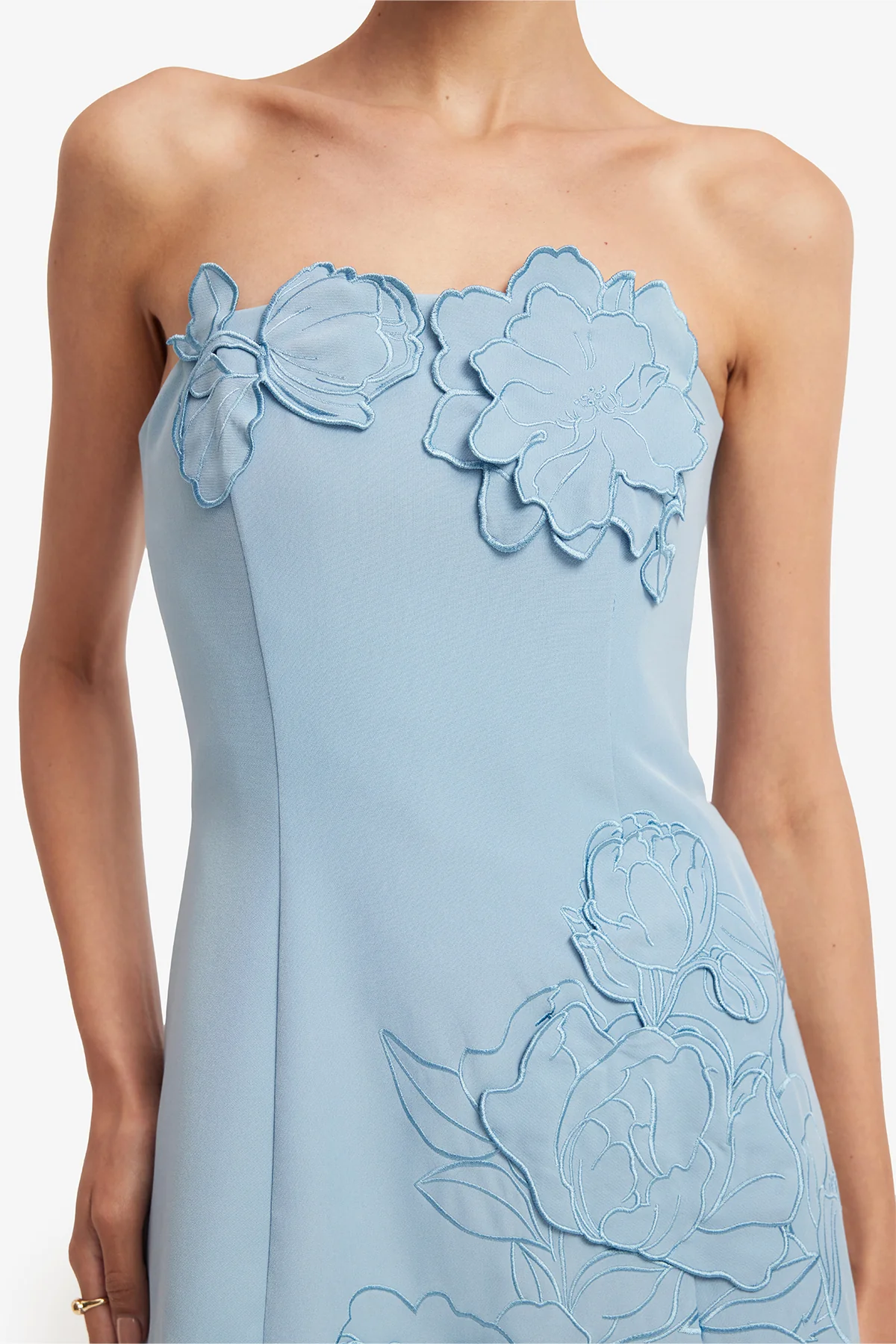 Ayla Appliqué Bustier Mini Dress - Baby Blue - Image 6