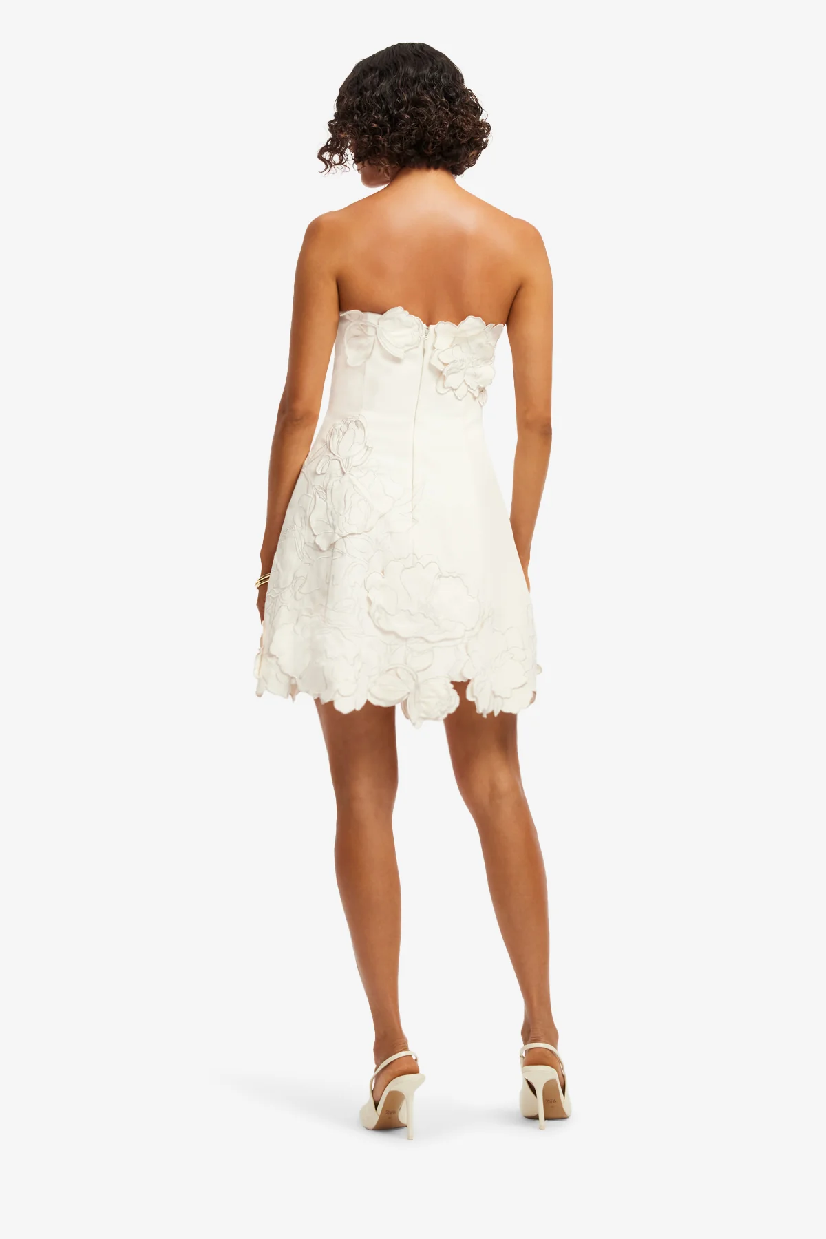 Ayla Appliqué Bustier Mini Dress - Vanilla - Image 5