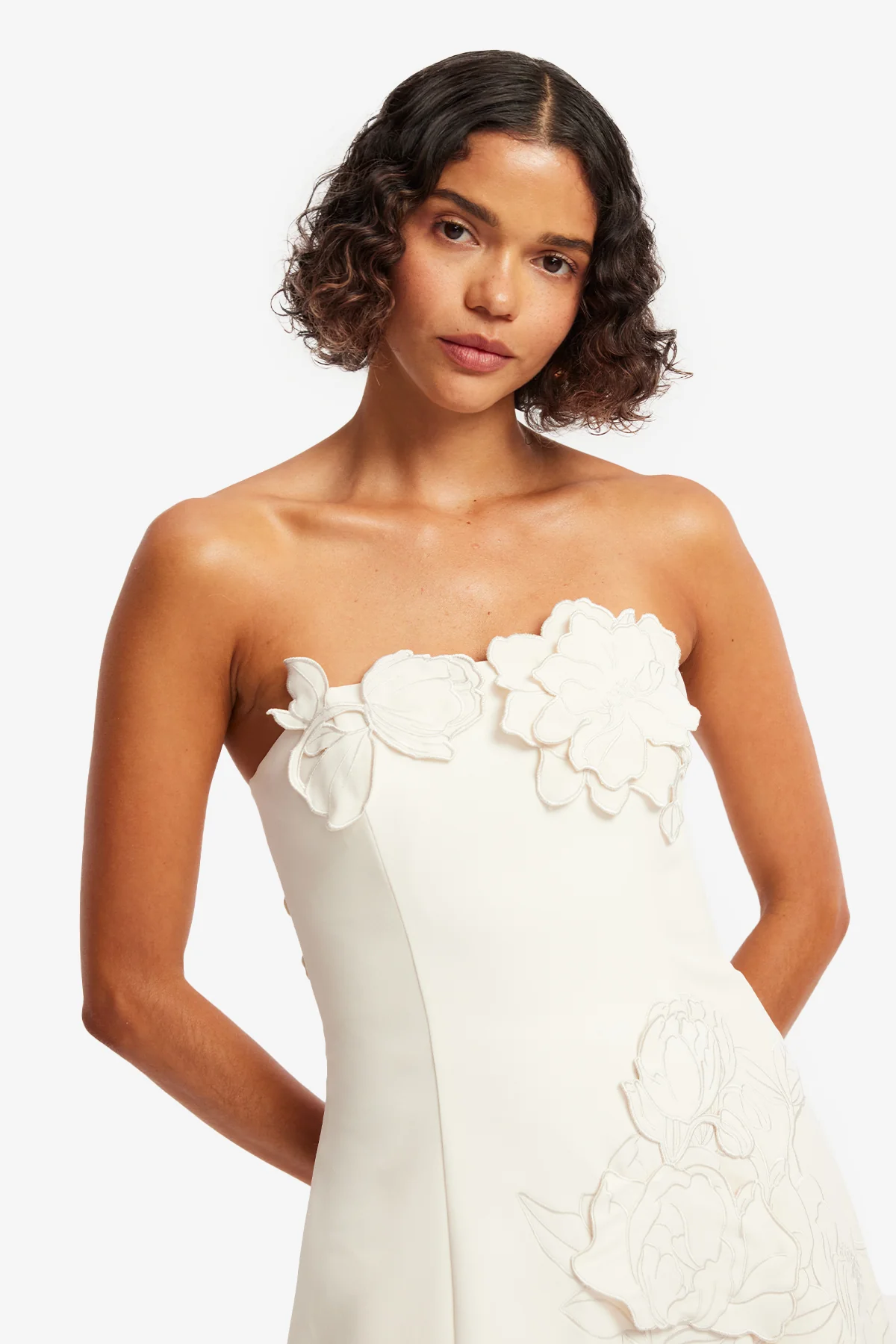 Ayla Appliqué Bustier Mini Dress - Vanilla - Image 6
