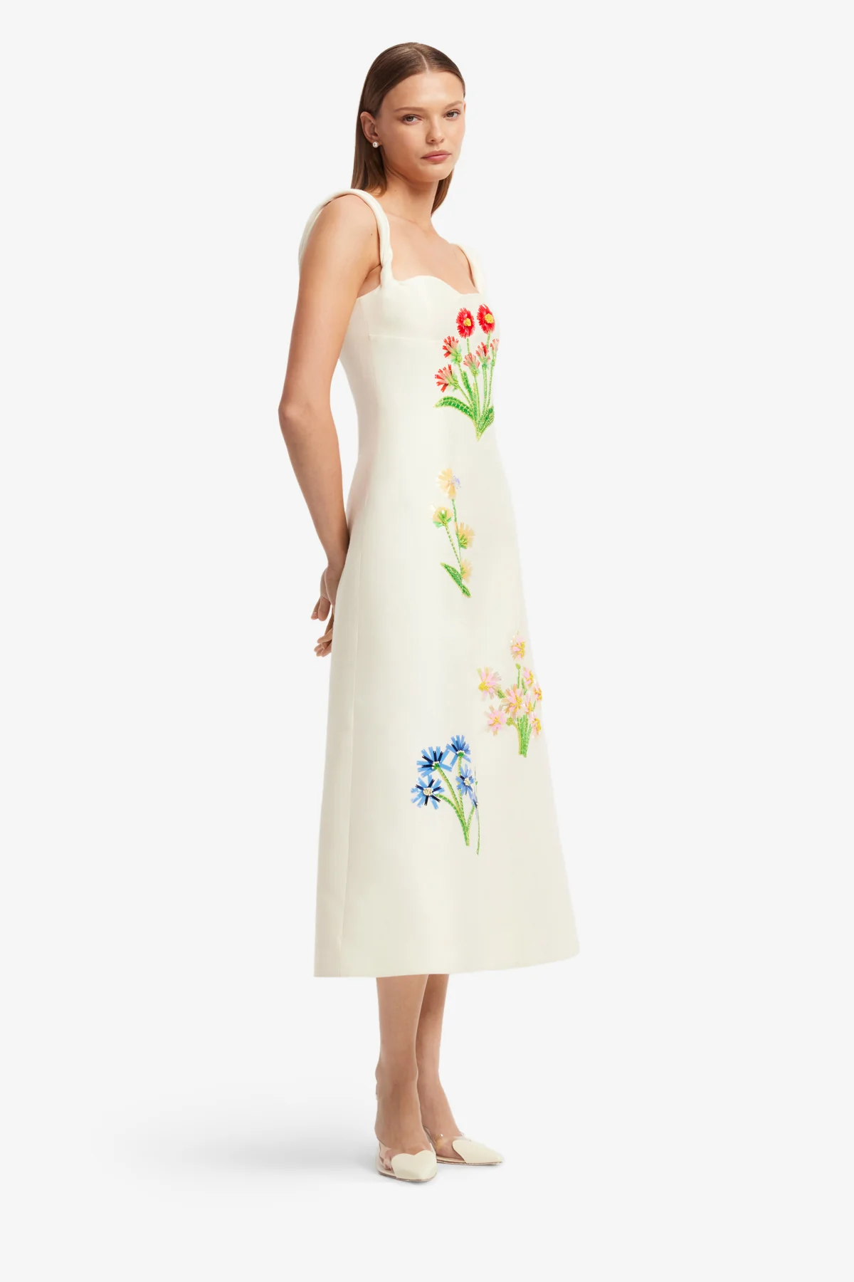 Beatrice Embellished Wool Midi Dress - Wildflower - Image 4