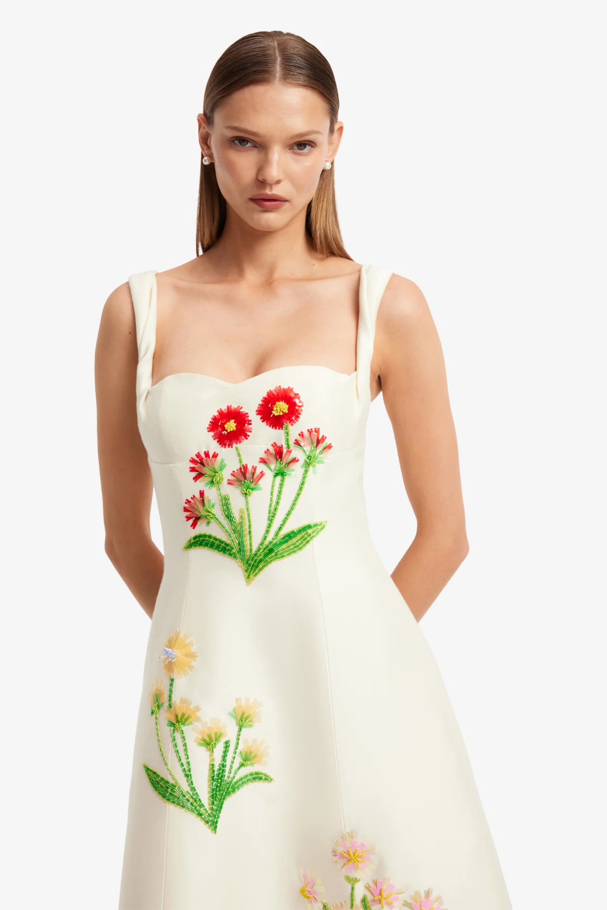 Beatrice Embellished Wool Midi Dress - Wildflower - Image 6