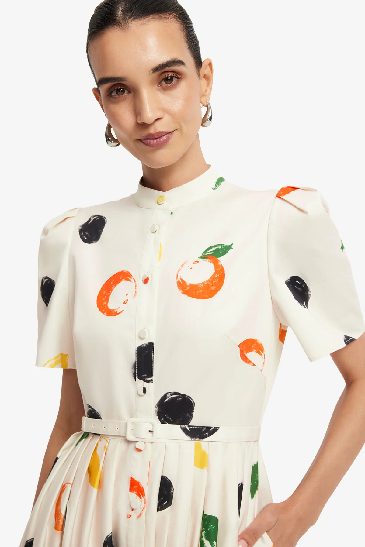 Bianca Short Sleeve Midi Dress - Citrus Spots - Image 6