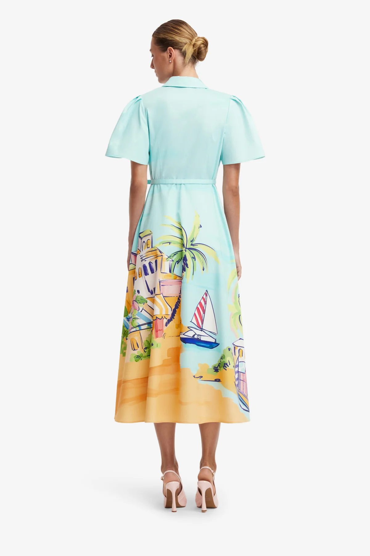 Bianca Short Sleeve Midi Dress - Voyage Print - Image 5