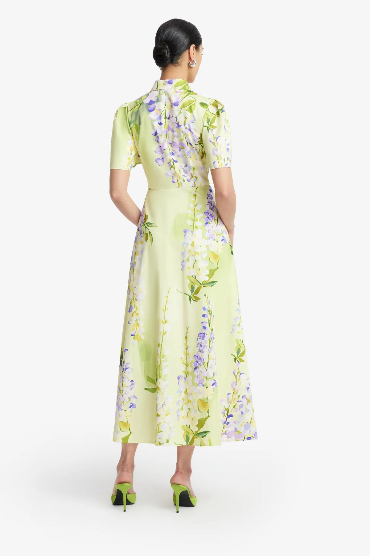 Bianca Short Sleeve Midi Dress - Wisteria Print - Image 5