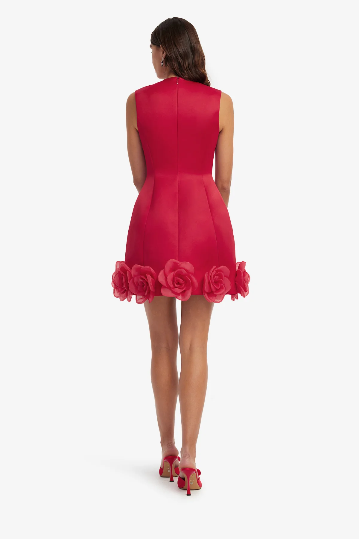 Bree V Neck Mini Dress - Scarlet - Image 5