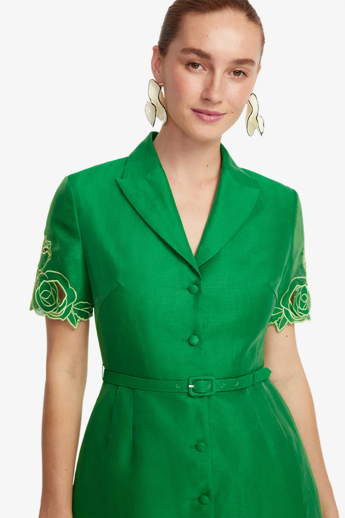 Brigitte Appliqué Mini Dress - Verdant - Image 6