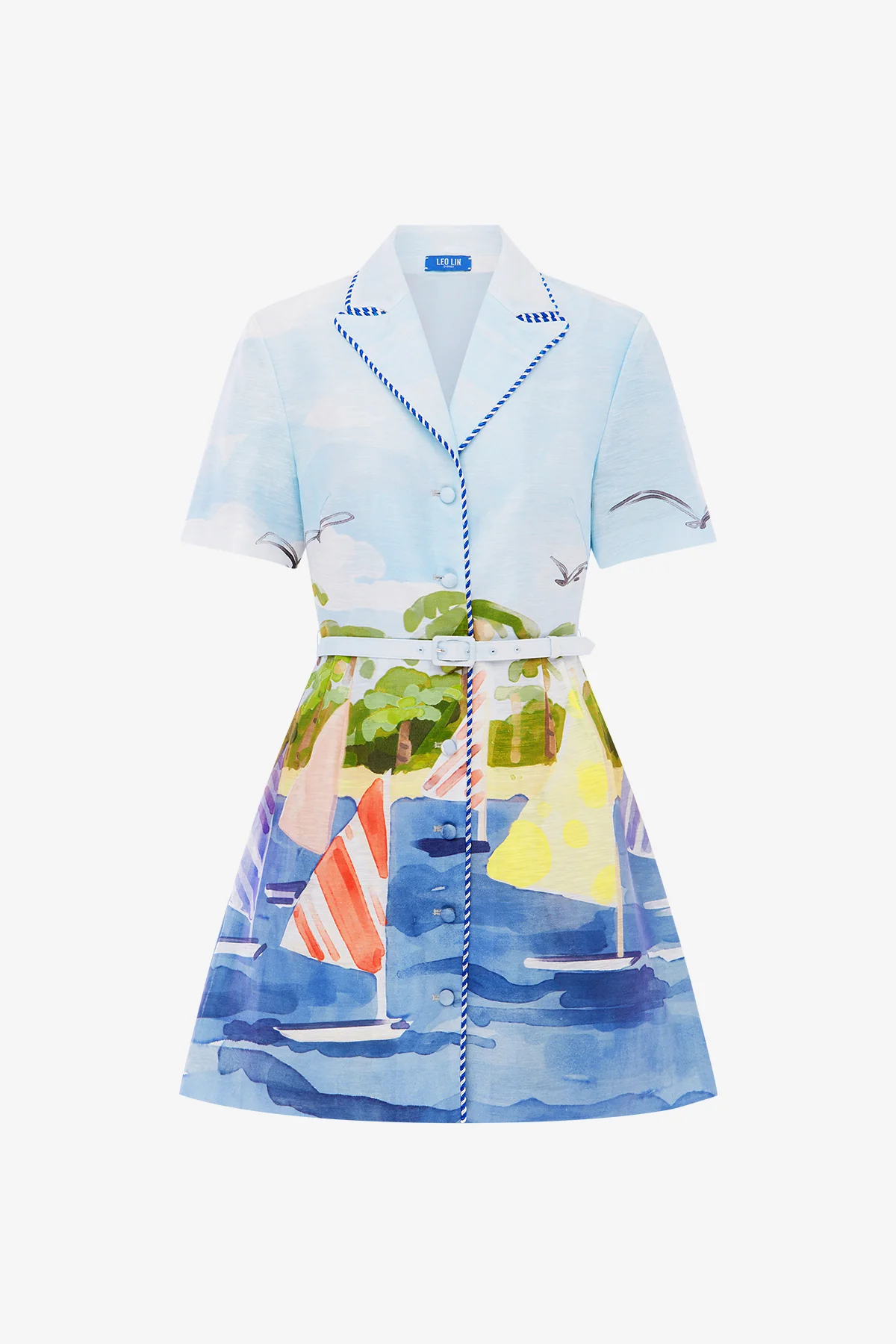 Brigitte Mini Dress - Nautical Print