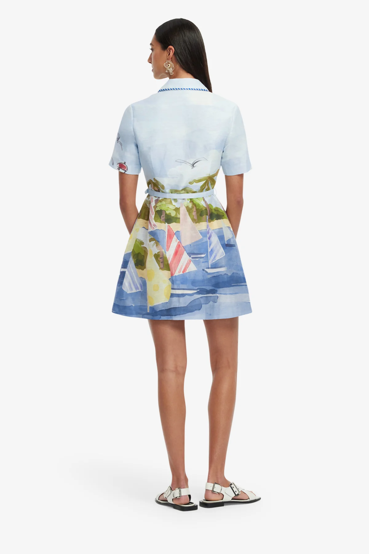 Brigitte Mini Dress - Nautical Print - Image 5