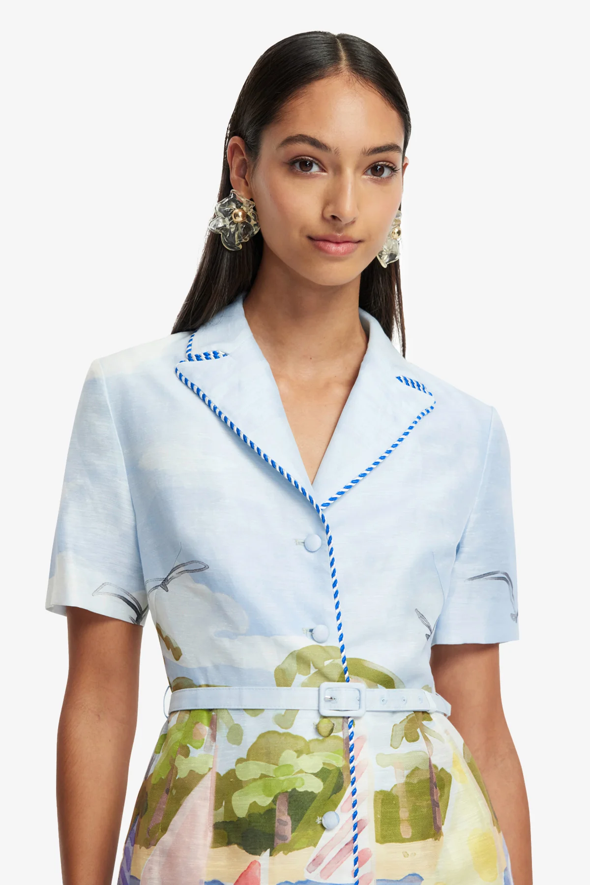 Brigitte Mini Dress - Nautical Print - Image 6