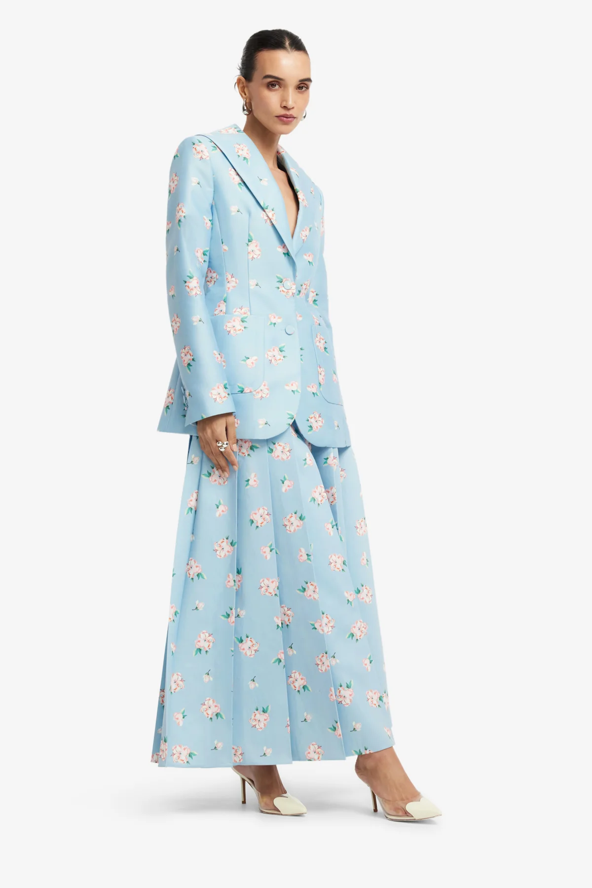 Brynn Blazer - Ditsy Floral Print in Blue - Image 4