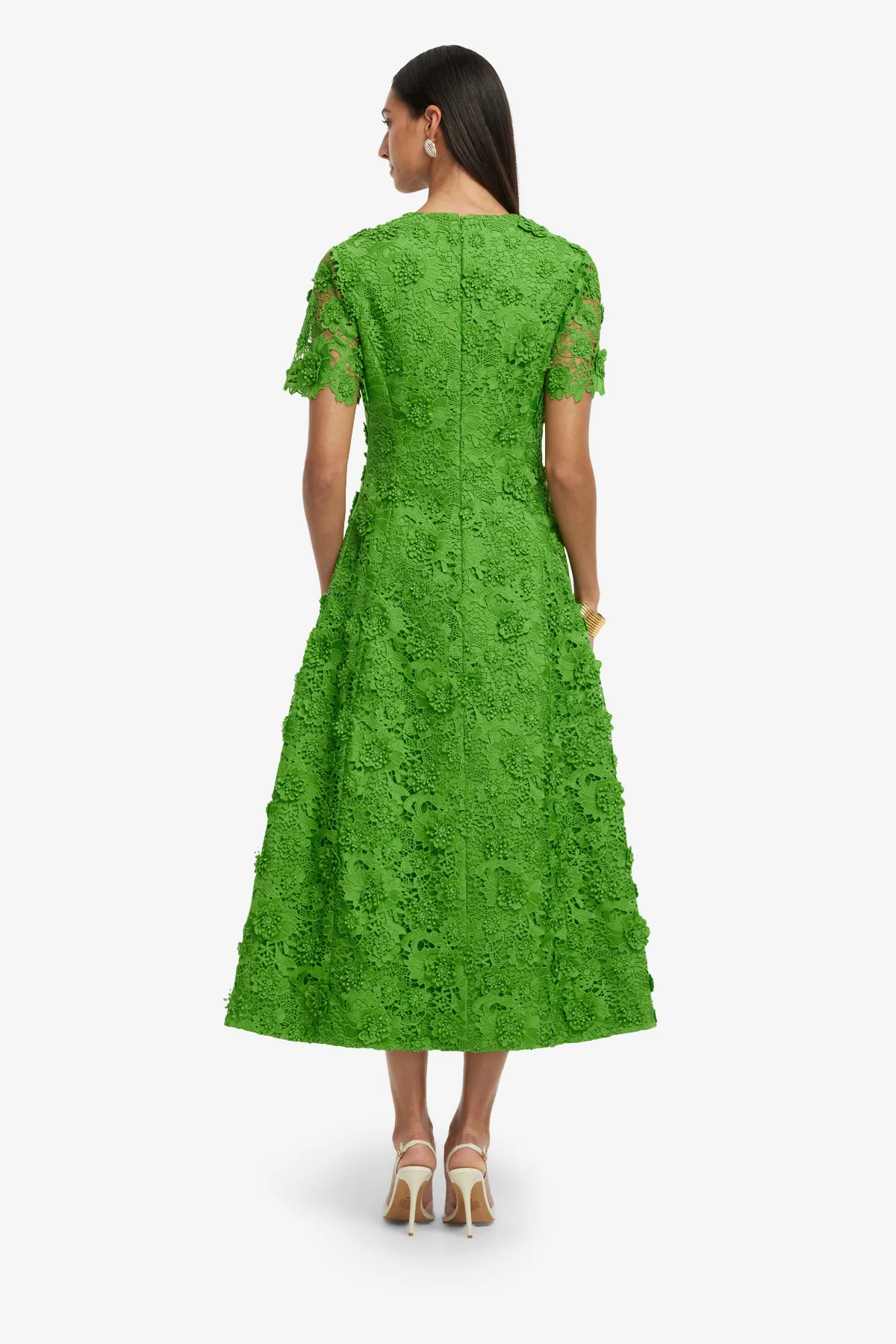 Caroline Lace Short Sleeve Midi Dress - Fern - Image 5