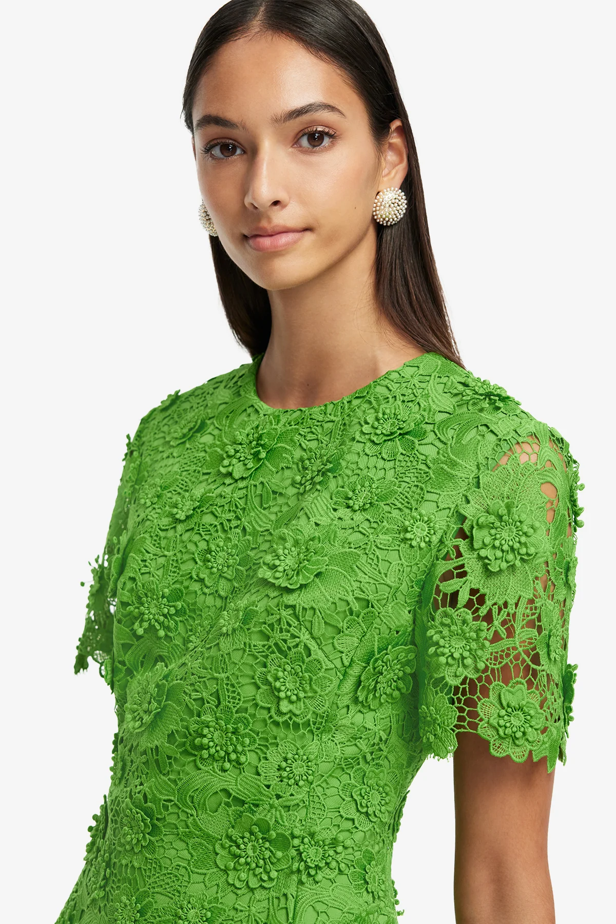 Caroline Lace Short Sleeve Midi Dress - Fern - Image 6