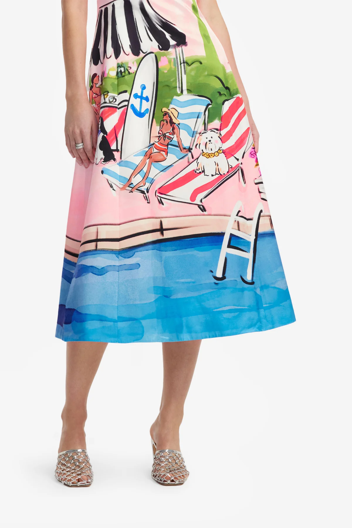 Caroline Short Sleeve Midi Dress - Riviera Print - Image 6