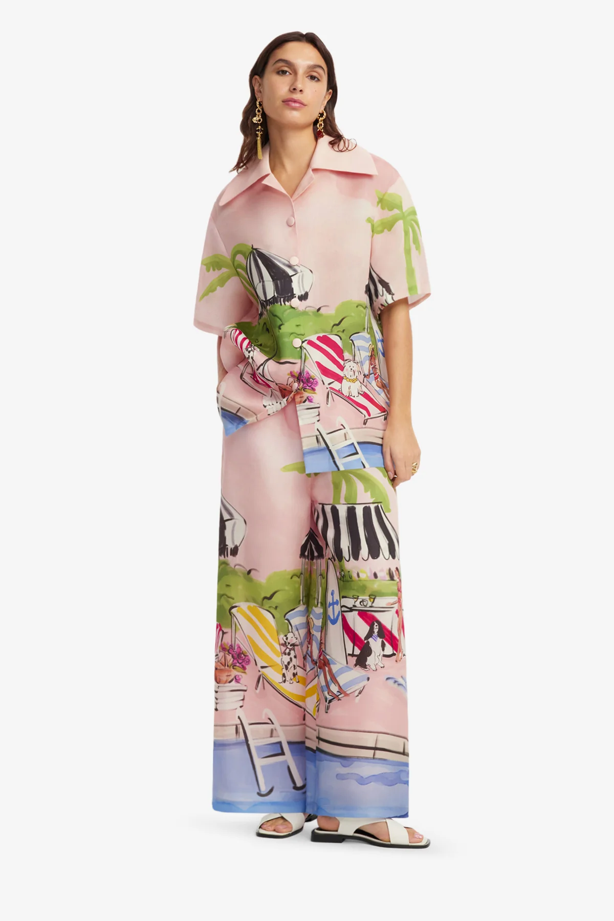 Casey Silk Button Shirt - Riviera Print - Image 3