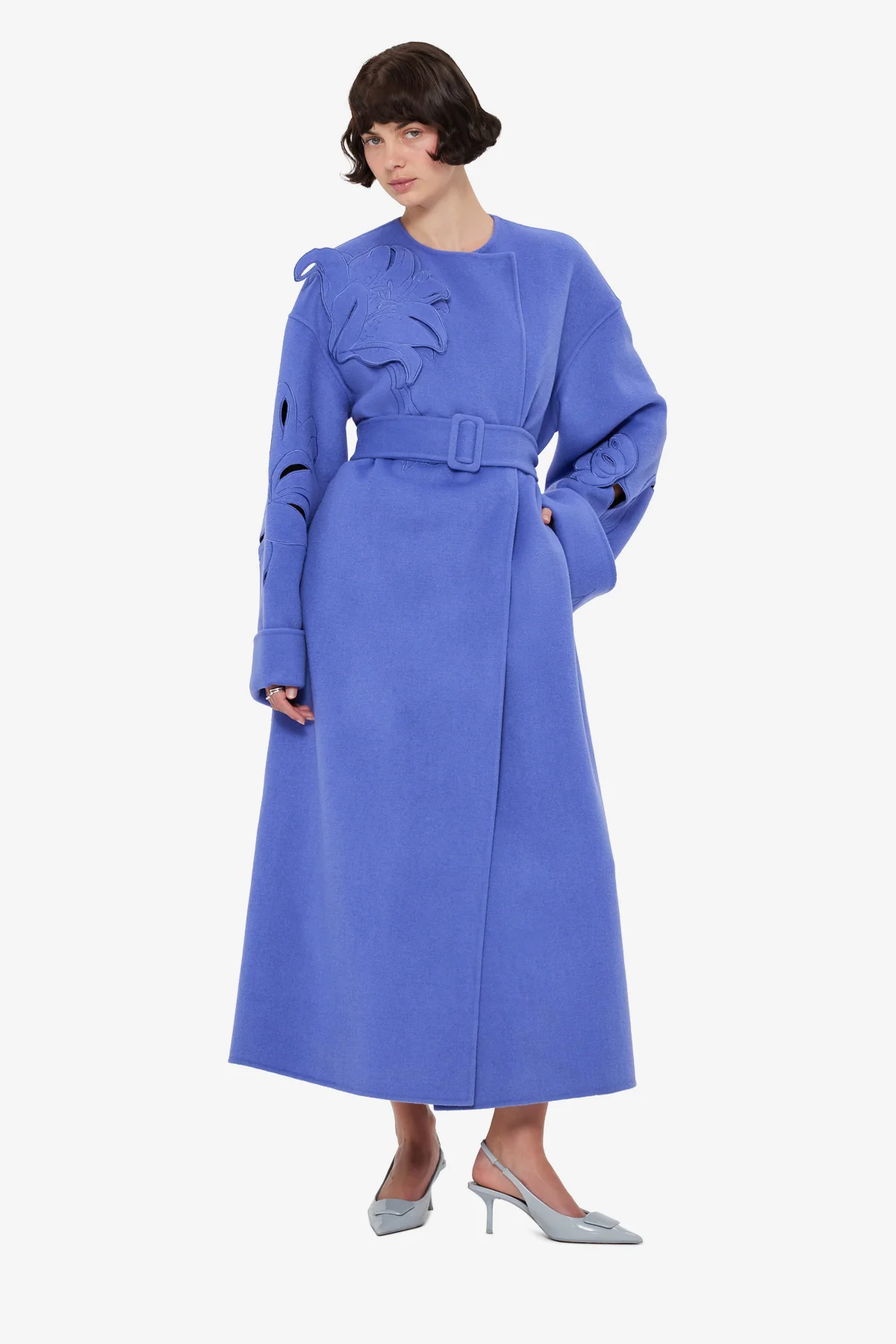 Celestine Appliqué Wool Coat - Moonlight - Image 3
