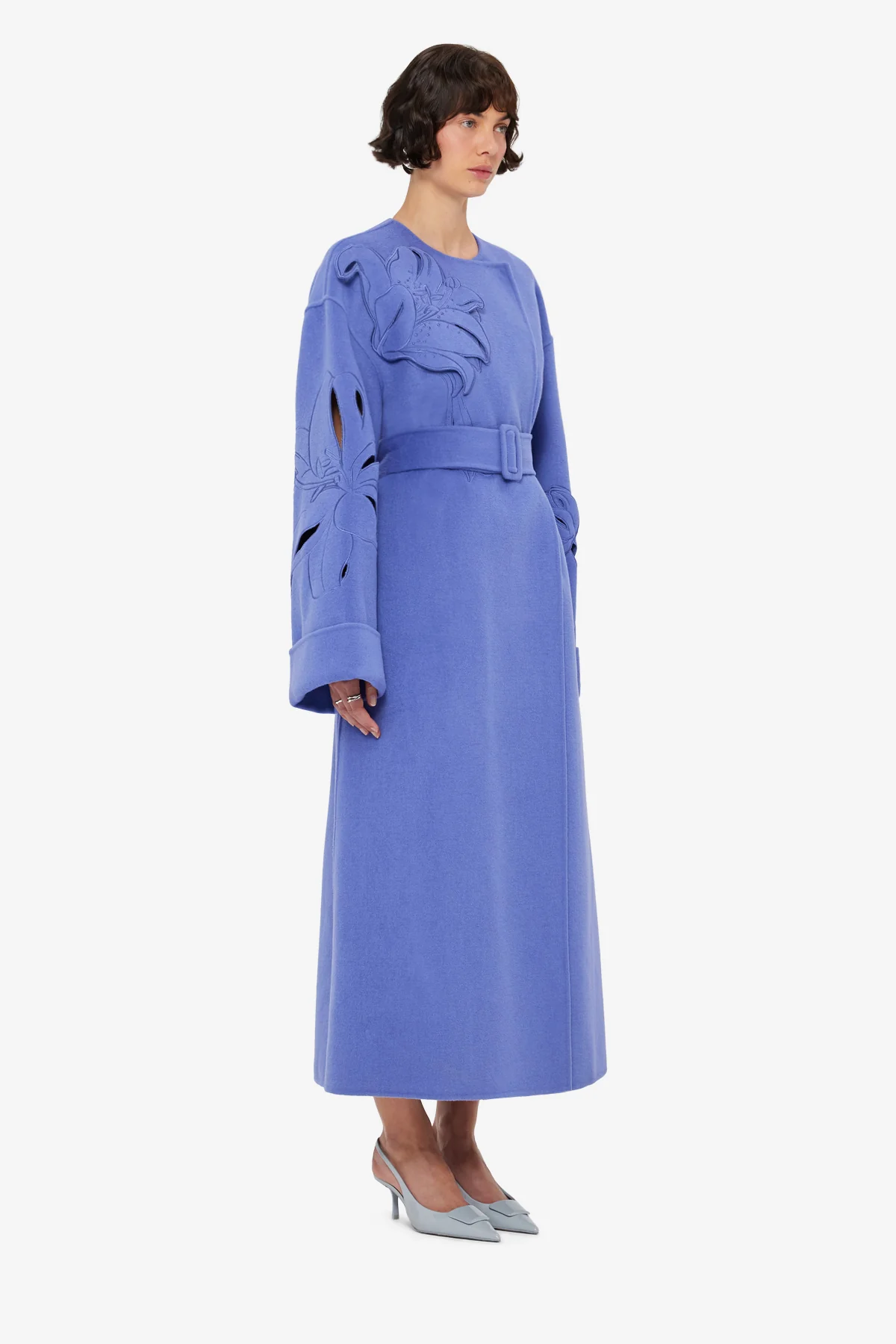 Celestine Appliqué Wool Coat - Moonlight - Image 4