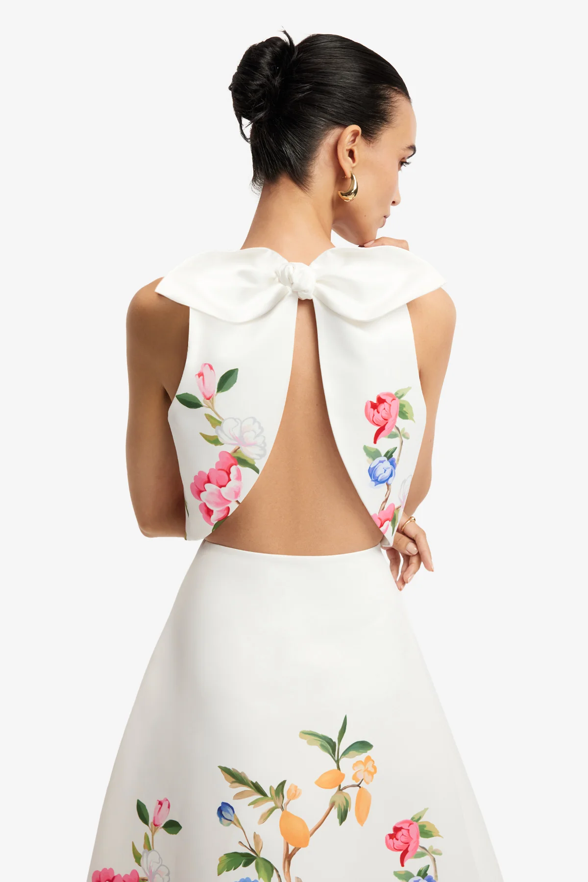 Clara Maxi Skirt - Lemon Vine Print in Snow - Image 6