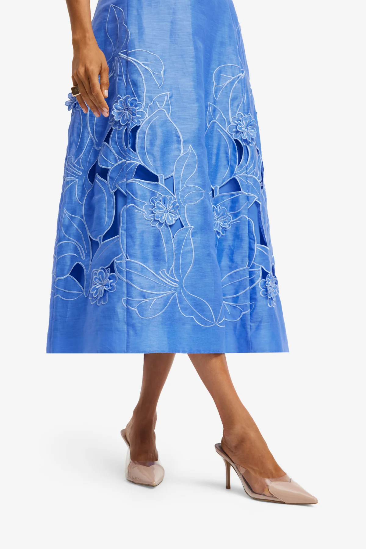Cleo Appliqué Sleeveless Midi Dress - Azure - Image 6