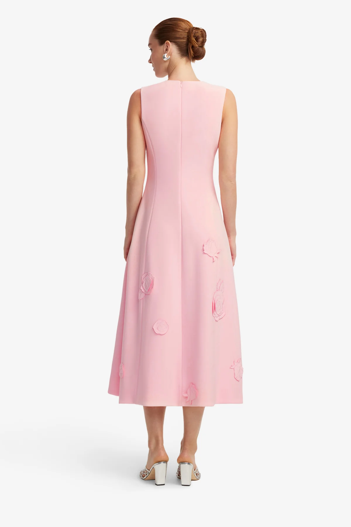 Cleo Appliqué Sleeveless Midi Dress - Blush Pink - Image 5