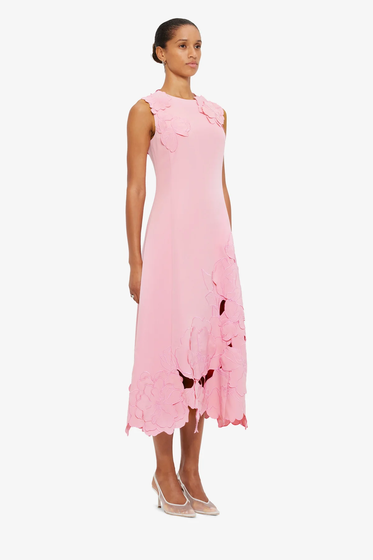 Cleo Appliqué Sleeveless Midi Dress - Flamingo - Image 4